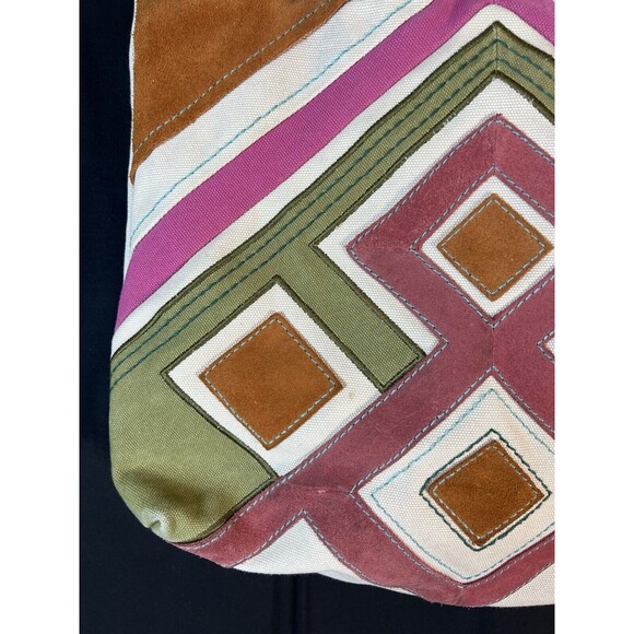 FOSSIL JESSE IVORY,OLIVE‎ GREEN,PINK FAB EMBELLISHED TOTE,SHOULDER HANDBAG,PURSE - Picture 4 of 15